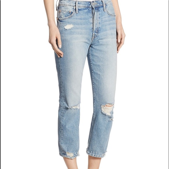 MOTHER Denim - Mother Tomcat High Rise Straight Distressed Jeans